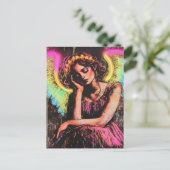 Schoon Neon Engel Fantasie Briefkaart (Staand voorkant)