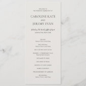 Schoon Neutraal Elegant Huwelijk Programmakaart (Voorkant)