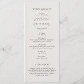 Schoon Neutraal Elegant Huwelijk Programmakaart (Achterkant)