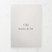 Schoon Neutraal QR-code Elegante Trouw Drieluik Uitnodiging (Cover)