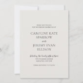 Schoon Neutraal QR-code Elegante Trouwdag Save The Date (Voorkant)