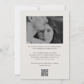 Schoon Neutraal QR-code Elegante Trouwdag Save The Date (Achterkant)