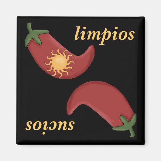 Schoon of vies Chili & zon Spaanse vaatwasser Magneet (Voorkant)