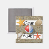 Schoon of vies strand Vaatwasser Magneet (Voorkant / Achterkant)