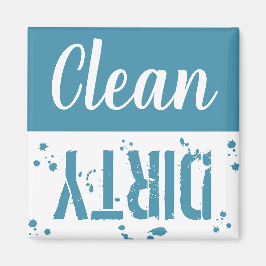 Schoon of Vuil | Blauwe keuken Vaatwasser Magneet (Voorkant)