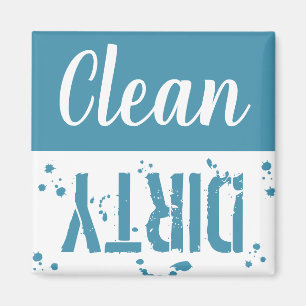 Schoon of vuil   Blue Kitchen Dishwasmachine Magneet