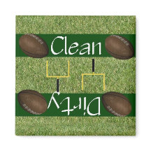 Schoon of Vuil Football Vaatwasser Magnet