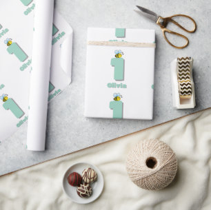 Schoon om te zijn Eén 1e verjaardag Schattige homm Cadeaupapier