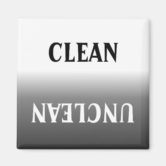 Schoon Onschoon Humoristisch Afwasmachine Wasmachi Magneet (Voorkant)