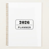 Schoon ontwerp aangepaste tekst moderne organiseer planner (Voorkant)