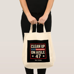 Schoon op gangpad 47 anti Trump grappig politiek Tote Bag
