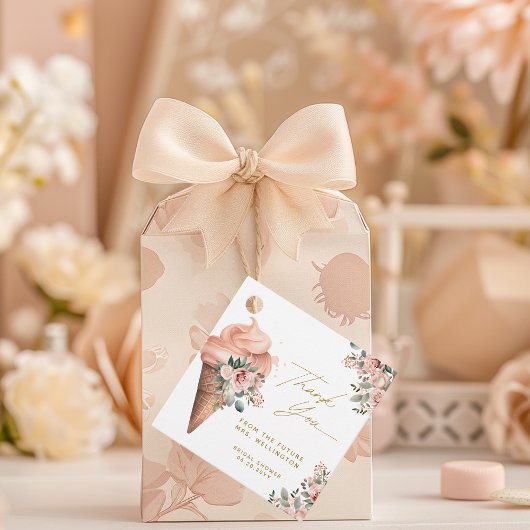 Schoon opgeschepte ijsbloemen Roze Bruidsdouche Bedankjes Labels