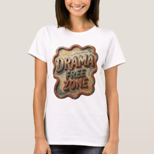 Schoon Oranje DRAMA VRIJE ZONE Artistiek Motief T-shirt