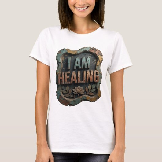 Schoon Oranje I AM HEALING Slogan T-shirt (Voorkant)