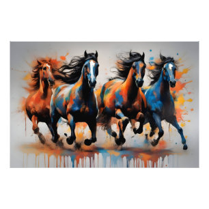 Schoon paardenschilderij foto afdruk