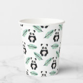 Schoon panda en palmblad patroon papieren bekers (Achterkant)