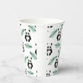 Schoon panda en palmblad patroon papieren bekers (Rechts)