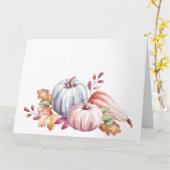 Schoon Pastel Waterverf Pompoenen & Pompoen Kaart (Gele Bloem)