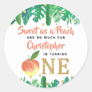 Schoon Peach Boys 1e Verjaardag Ronde Sticker