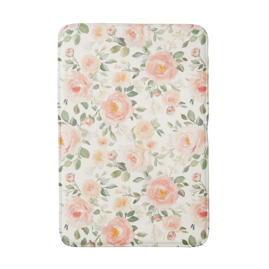 Schoon Perzik Bloemen Bruiloft Badmat (Voorkant Verticaal)