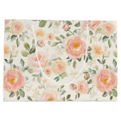 Schoon Perzik Bloemen Bruiloftsfeest Groot Cadeauzakje (Achterkant)