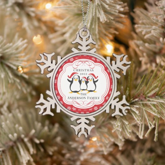 Schoon Pinguïn Familie van 3 Kerst Ornament (Boom)