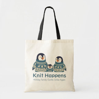 Schoon Pinguïn Trui Familie | Breien Gebeurt Tote Bag