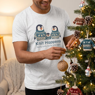 Schoon Pinguïn Trui Familie | Breien Gebeurt TShir Tri-Blend Shirt