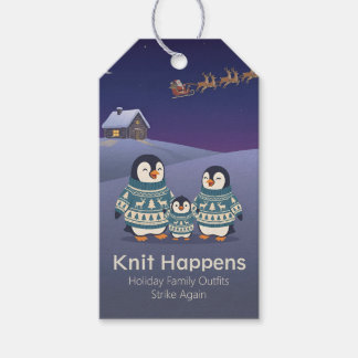 Schoon Pinguïn Trui Familie | Geestige Kerstmis Cadeaulabel