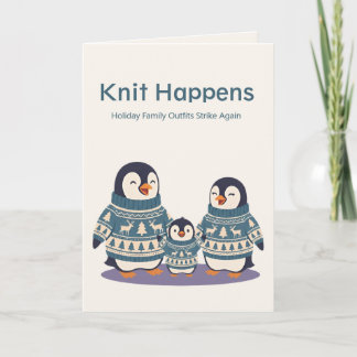 Schoon Pinguïn Trui Familie | Grappige Kerstmis Feestdagen Kaart