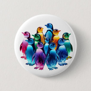 Schoon Pinguïns die Gloeien Ronde Button 5,7 Cm