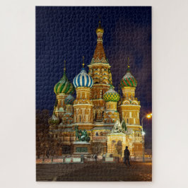Schoon Pokrovskykathedraal Moskou 's Nachts Legpuzzel