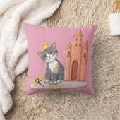 Schoon prinses kat met kasteel decoratieve werp ku kussen (Deken)
