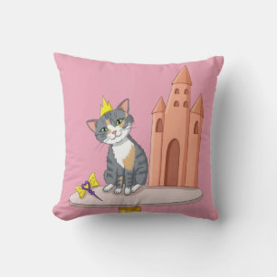 Schoon prinses kat met kasteel decoratieve werp ku kussen