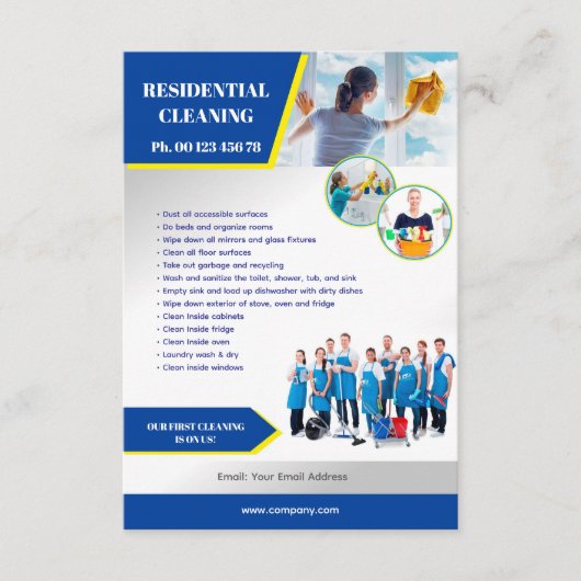 Schoon professioneel bewerkbaar sjabloon kaart (Voorkant)