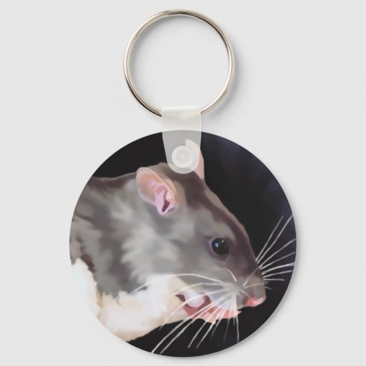 Schoon rat schilderij sleutelhanger (Voorkant)
