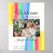 Schoon Regenboog Foto Welkom op Onze Bruiloft Poster (Voorkant)