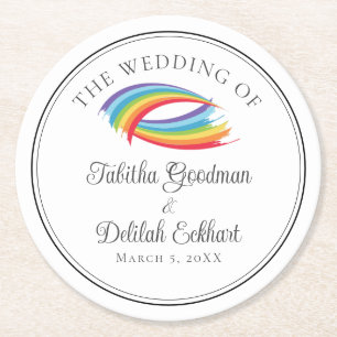 Schoon Regenbooggolf Trouwcirkel Ronde Kartonnen Onderzetter
