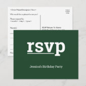 Schoon, respectabel "rsvp"-Briefkaart Briefkaart (Voorkant / Achterkant)