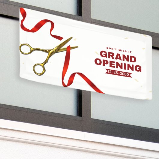 Schoon Rode en Witte Professionele Grand Opening Spandoek (Buitenkant Gebouw)