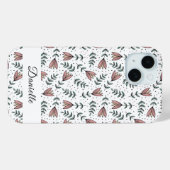 Schoon Roze Bloem Bloemen Patroon Naam Case-Mate iPhone Case (Achterkant (horizontaal))