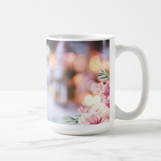 Schoon Roze Bloemen Koffiemok (Rechts)