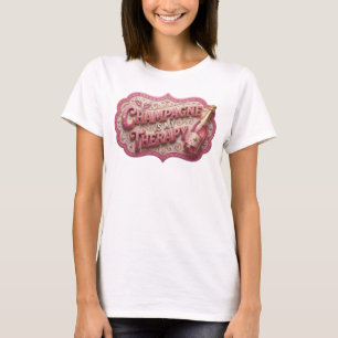 Schoon Roze CHAMPAGNE IS MIJN THERAPIE Slogan T-sh T-shirt
