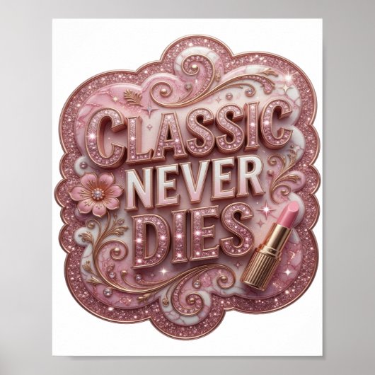 Schoon Roze CLASSIC NOOIT DOOD Poster (Voorkant)