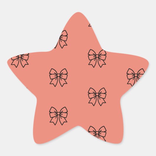 Schoon Roze Coquette Strikpatroon Ster Sticker (Voorkant)