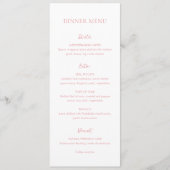 Schoon Roze Elegant Bruiloft Menu (Voorkant)
