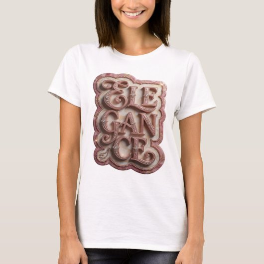 Schoon Roze ELEGANTIE Draagbare Kunst T-shirt (Voorkant)