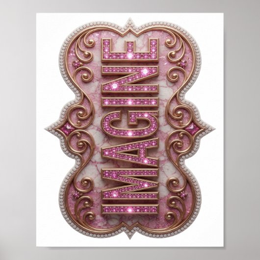 Schoon roze IMAGINE-afdruk Poster (Voorkant)