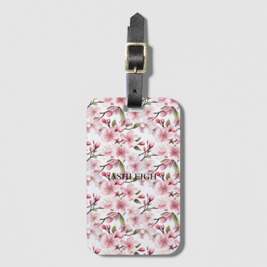 Schoon Roze Kersenbloesem Bloemen Bagagelabel (Voorkant (verticaal))