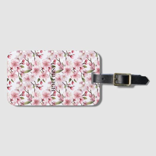 Schoon Roze Kersenbloesem Bloemen Bagagelabel (Voorkant (horizontaal))